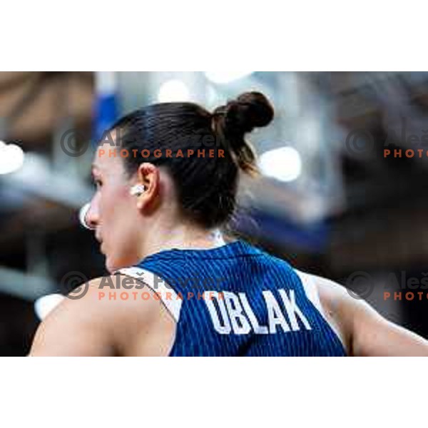 Teja Oblak of Slovenia in action during FIBA Women\'s EuroBasket Qualifiers basketball match between Slovenia and Latvia in Kodeljevo Hall, Ljubljana, Slovenia on November 12, 2025. Photo: Filip Barbalic