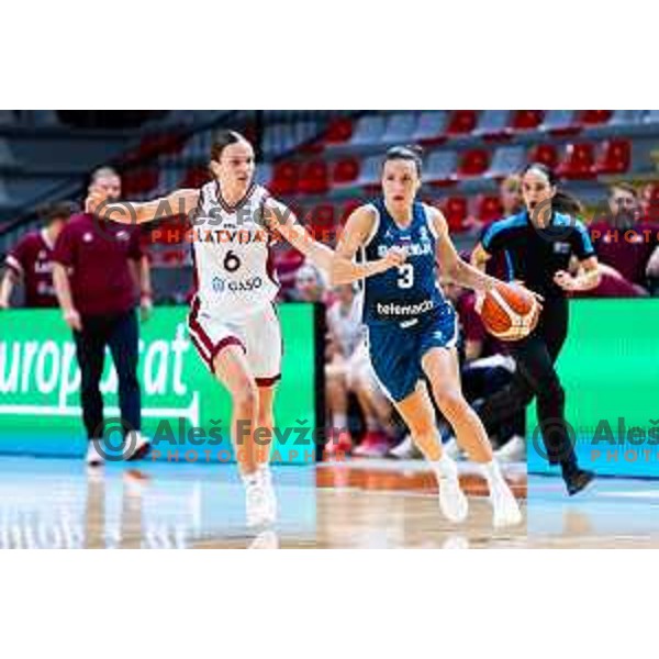 Teja Oblak of Slovenia in action during FIBA Women\'s EuroBasket Qualifiers basketball match between Slovenia and Latvia in Kodeljevo Hall, Ljubljana, Slovenia on November 12, 2025. Photo: Filip Barbalic