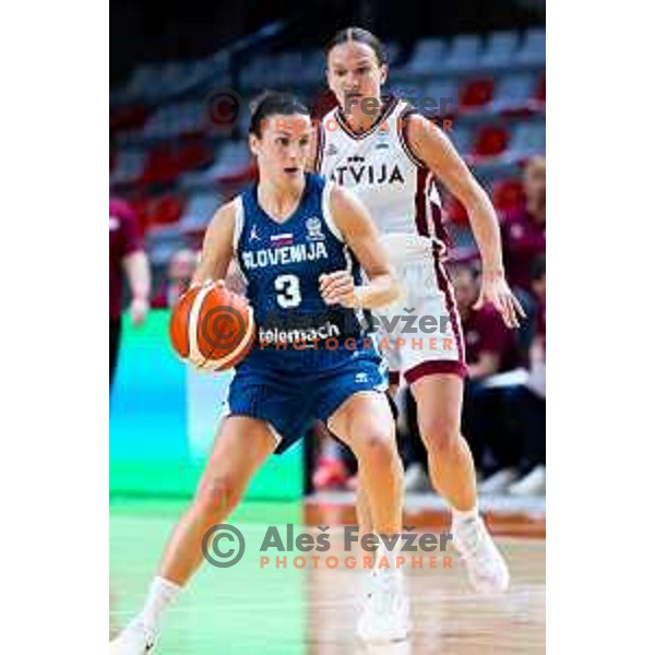 Teja Oblak of Slovenia in action during FIBA Women\'s EuroBasket Qualifiers basketball match between Slovenia and Latvia in Kodeljevo Hall, Ljubljana, Slovenia on November 12, 2025. Photo: Filip Barbalic