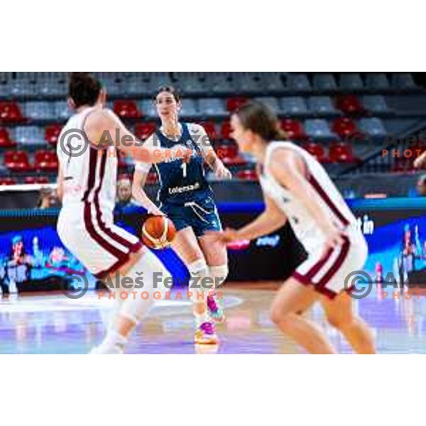 Eva Lisec of Slovenia in action during FIBA Women\'s EuroBasket Qualifiers basketball match between Slovenia and Latvia in Kodeljevo Hall, Ljubljana, Slovenia on November 12, 2025. Photo: Filip Barbalic