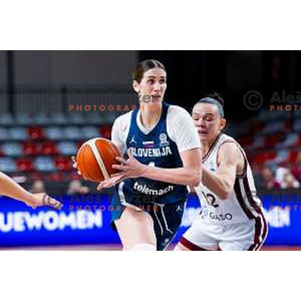 Eva Lisec of Slovenia in action during FIBA Women\'s EuroBasket Qualifiers basketball match between Slovenia and Latvia in Kodeljevo Hall, Ljubljana, Slovenia on November 12, 2025. Photo: Filip Barbalic