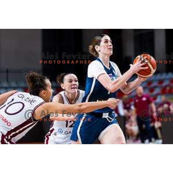 Eva Lisec of Slovenia in action during FIBA Women\'s EuroBasket Qualifiers basketball match between Slovenia and Latvia in Kodeljevo Hall, Ljubljana, Slovenia on November 12, 2025. Photo: Filip Barbalic