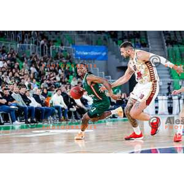 Umoja Gibson of Cedevita Olimpija during BKT EuroCup 2025-2026 basketball match between Cedevita Olimpija (SLO) and Reyer Venezia (ITA) in SRC Stozice, Ljubljana, Slovenia on November 12, 2025