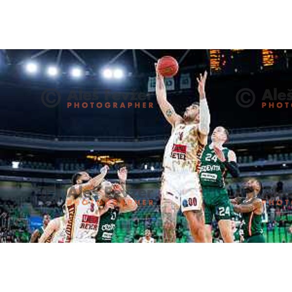 of Cedevita Olimpija during BKT EuroCup 2025-2026 basketball match between Cedevita Olimpija (SLO) and Reyer Venezia (ITA) in SRC Stozice, Ljubljana, Slovenia on November 12, 2025