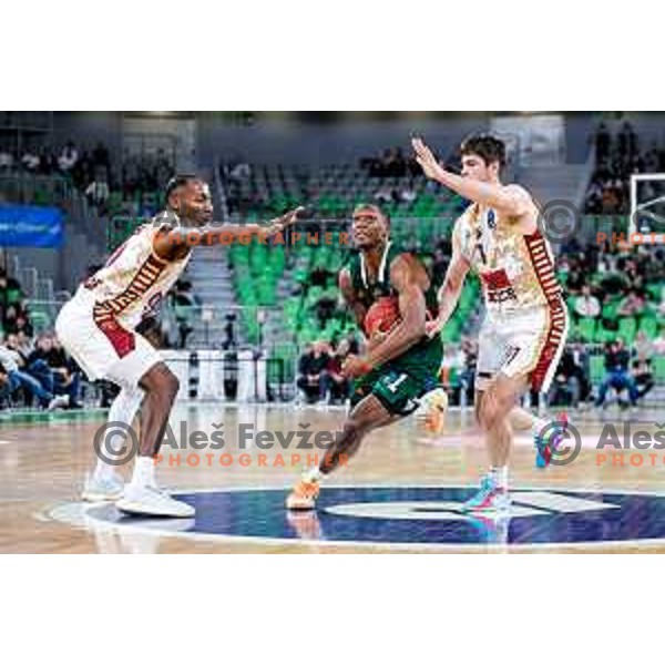 Umoja Gibson of Cedevita Olimpija during BKT EuroCup 2025-2026 basketball match between Cedevita Olimpija (SLO) and Reyer Venezia (ITA) in SRC Stozice, Ljubljana, Slovenia on November 12, 2025