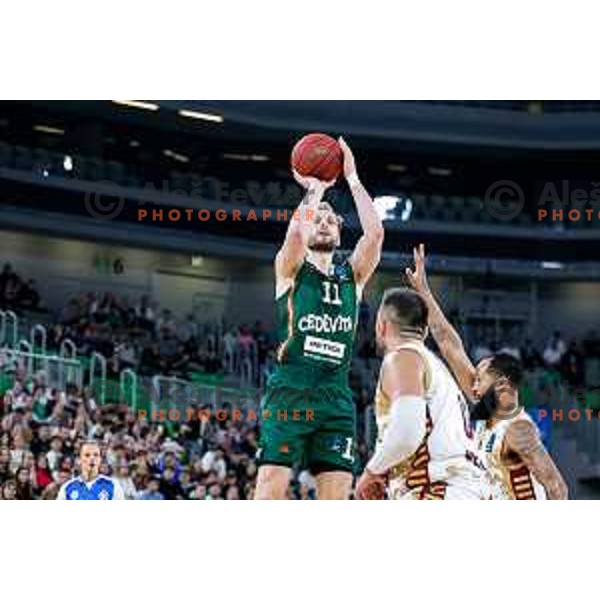 of Cedevita Olimpija during BKT EuroCup 2025-2026 basketball match between Cedevita Olimpija (SLO) and Reyer Venezia (ITA) in SRC Stozice, Ljubljana, Slovenia on November 12, 2025