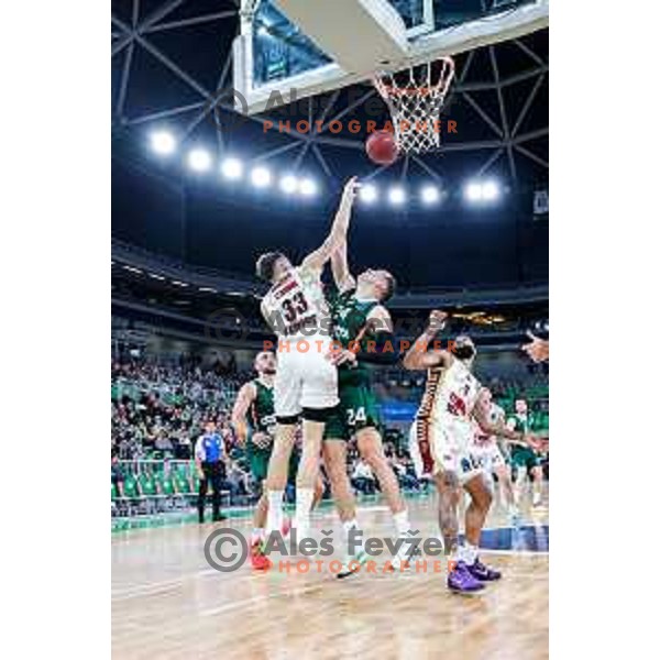 of Cedevita Olimpija during BKT EuroCup 2025-2026 basketball match between Cedevita Olimpija (SLO) and Reyer Venezia (ITA) in SRC Stozice, Ljubljana, Slovenia on November 12, 2025