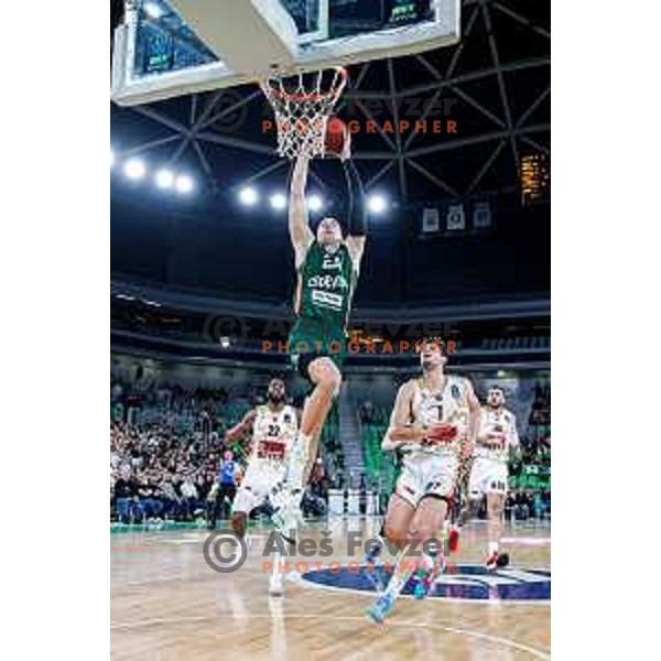 of Cedevita Olimpija during BKT EuroCup 2025-2026 basketball match between Cedevita Olimpija (SLO) and Reyer Venezia (ITA) in SRC Stozice, Ljubljana, Slovenia on November 12, 2025
