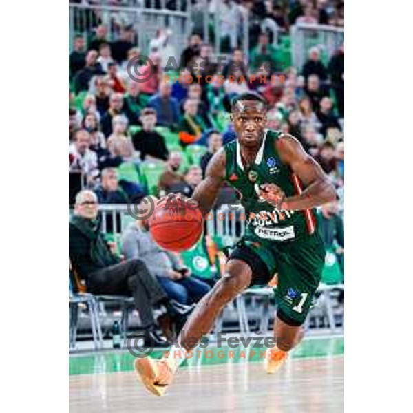 Umoja Gibson of Cedevita Olimpija during BKT EuroCup 2025-2026 basketball match between Cedevita Olimpija (SLO) and Reyer Venezia (ITA) in SRC Stozice, Ljubljana, Slovenia on November 12, 2025