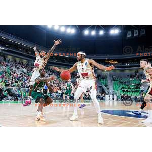 Umoja Gibson of Cedevita Olimpija during BKT EuroCup 2025-2026 basketball match between Cedevita Olimpija (SLO) and Reyer Venezia (ITA) in SRC Stozice, Ljubljana, Slovenia on November 12, 2025