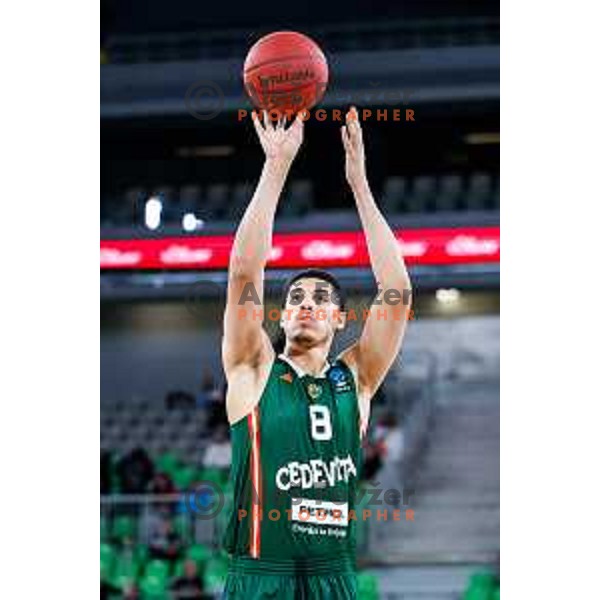 of Cedevita Olimpija during BKT EuroCup 2025-2026 basketball match between Cedevita Olimpija (SLO) and Reyer Venezia (ITA) in SRC Stozice, Ljubljana, Slovenia on November 12, 2025