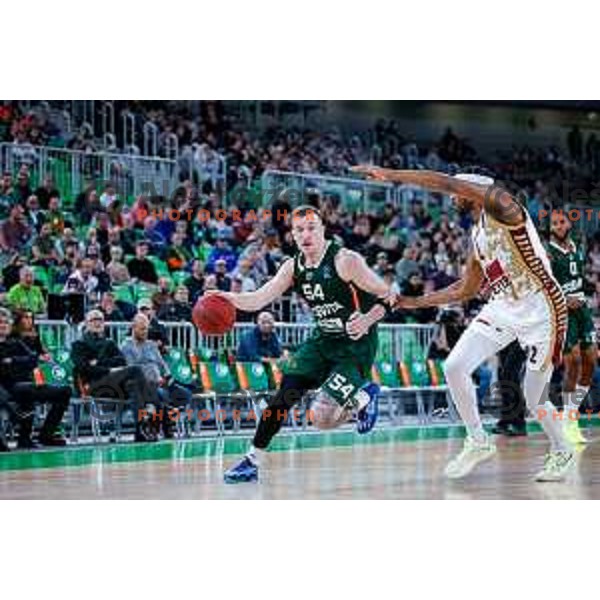 of Cedevita Olimpija during BKT EuroCup 2025-2026 basketball match between Cedevita Olimpija (SLO) and Reyer Venezia (ITA) in SRC Stozice, Ljubljana, Slovenia on November 12, 2025