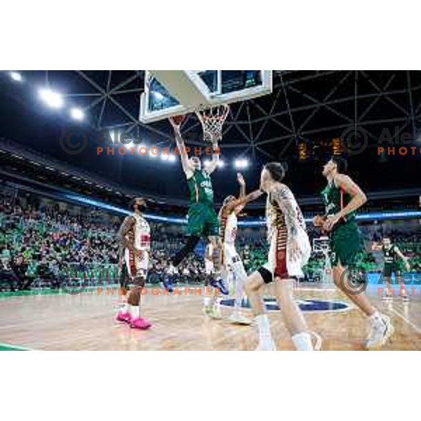 of Cedevita Olimpija during BKT EuroCup 2025-2026 basketball match between Cedevita Olimpija (SLO) and Reyer Venezia (ITA) in SRC Stozice, Ljubljana, Slovenia on November 12, 2025