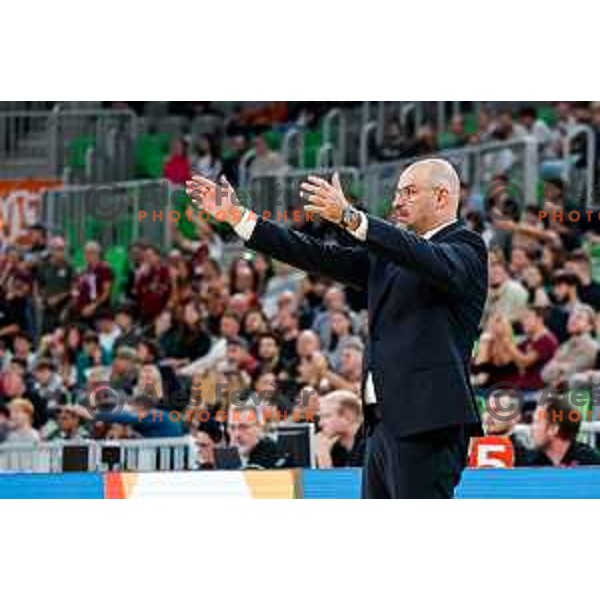 of Cedevita Olimpija during BKT EuroCup 2025-2026 basketball match between Cedevita Olimpija (SLO) and Reyer Venezia (ITA) in SRC Stozice, Ljubljana, Slovenia on November 12, 2025