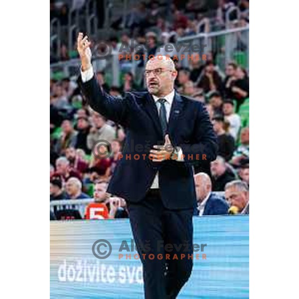 of Cedevita Olimpija during BKT EuroCup 2025-2026 basketball match between Cedevita Olimpija (SLO) and Reyer Venezia (ITA) in SRC Stozice, Ljubljana, Slovenia on November 12, 2025