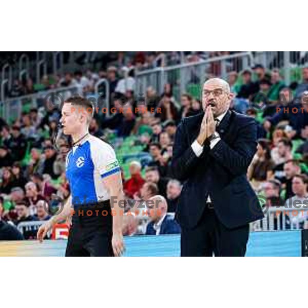 of Cedevita Olimpija during BKT EuroCup 2025-2026 basketball match between Cedevita Olimpija (SLO) and Reyer Venezia (ITA) in SRC Stozice, Ljubljana, Slovenia on November 12, 2025