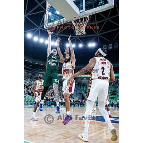 of Cedevita Olimpija during BKT EuroCup 2025-2026 basketball match between Cedevita Olimpija (SLO) and Reyer Venezia (ITA) in SRC Stozice, Ljubljana, Slovenia on November 12, 2025