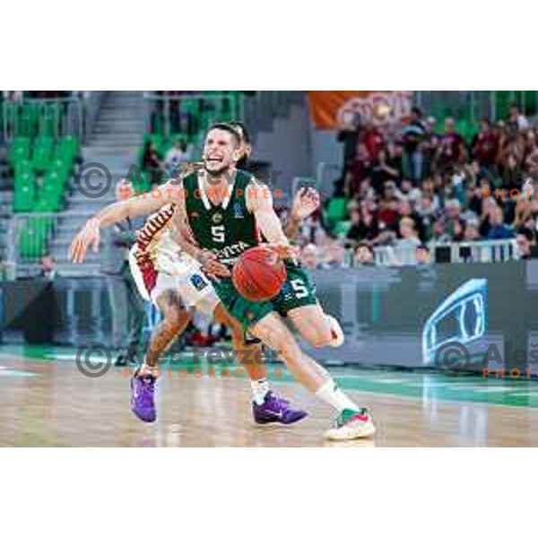 of Cedevita Olimpija during BKT EuroCup 2025-2026 basketball match between Cedevita Olimpija (SLO) and Reyer Venezia (ITA) in SRC Stozice, Ljubljana, Slovenia on November 12, 2025