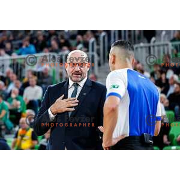 of Cedevita Olimpija during BKT EuroCup 2025-2026 basketball match between Cedevita Olimpija (SLO) and Reyer Venezia (ITA) in SRC Stozice, Ljubljana, Slovenia on November 12, 2025