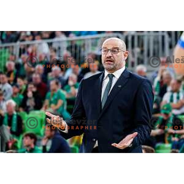 of Cedevita Olimpija during BKT EuroCup 2025-2026 basketball match between Cedevita Olimpija (SLO) and Reyer Venezia (ITA) in SRC Stozice, Ljubljana, Slovenia on November 12, 2025