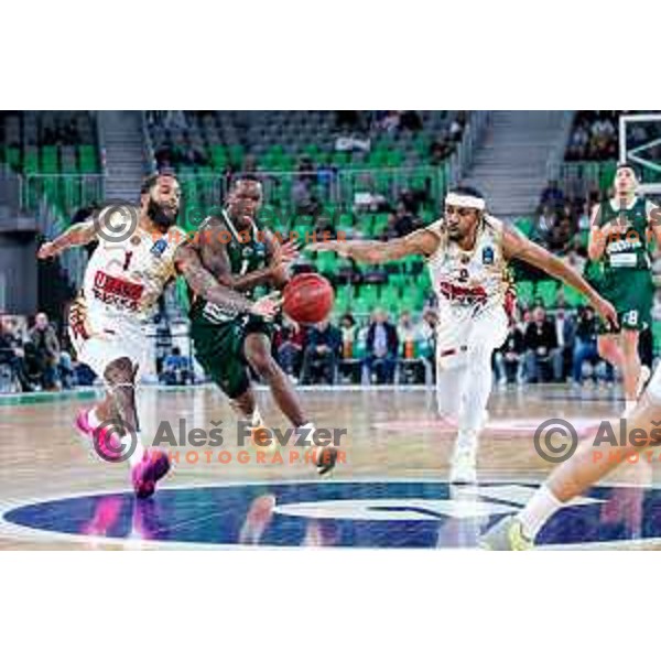 Umoja Gibson of Cedevita Olimpija during BKT EuroCup 2025-2026 basketball match between Cedevita Olimpija (SLO) and Reyer Venezia (ITA) in SRC Stozice, Ljubljana, Slovenia on November 12, 2025