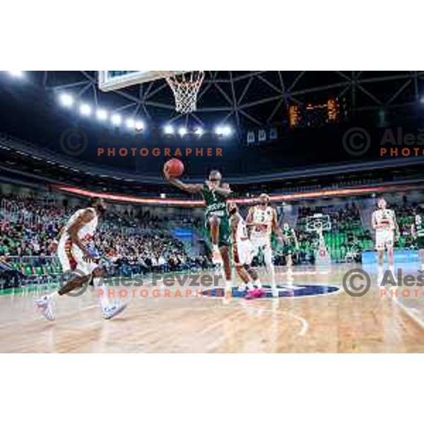 Umoja Gibson of Cedevita Olimpija during BKT EuroCup 2025-2026 basketball match between Cedevita Olimpija (SLO) and Reyer Venezia (ITA) in SRC Stozice, Ljubljana, Slovenia on November 12, 2025