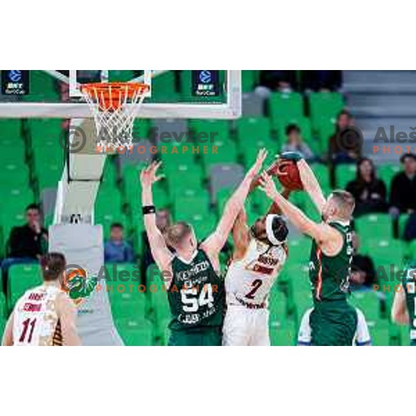 of Cedevita Olimpija during BKT EuroCup 2025-2026 basketball match between Cedevita Olimpija (SLO) and Reyer Venezia (ITA) in SRC Stozice, Ljubljana, Slovenia on November 12, 2025