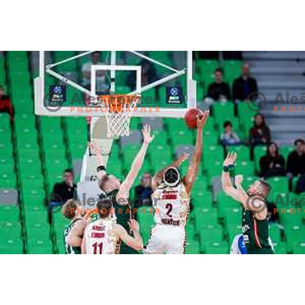 of Cedevita Olimpija during BKT EuroCup 2025-2026 basketball match between Cedevita Olimpija (SLO) and Reyer Venezia (ITA) in SRC Stozice, Ljubljana, Slovenia on November 12, 2025