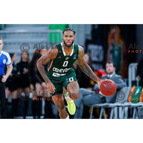 of Cedevita Olimpija during BKT EuroCup 2025-2026 basketball match between Cedevita Olimpija (SLO) and Reyer Venezia (ITA) in SRC Stozice, Ljubljana, Slovenia on November 12, 2025