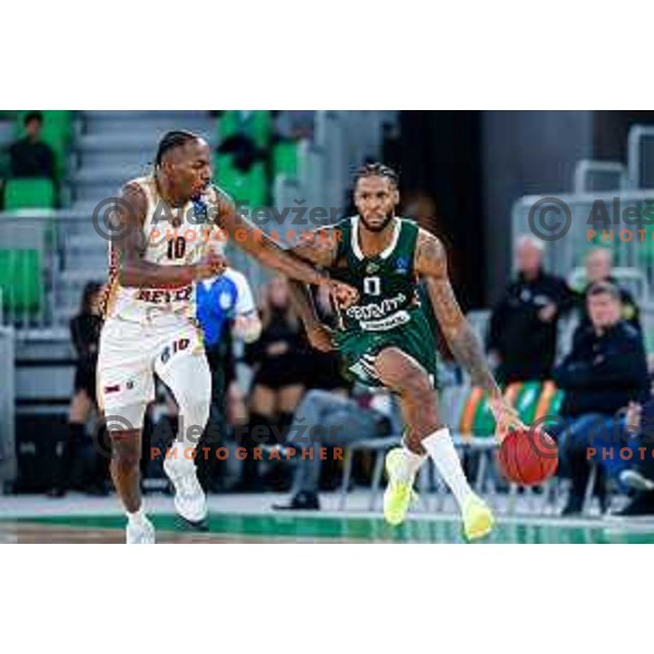 of Cedevita Olimpija during BKT EuroCup 2025-2026 basketball match between Cedevita Olimpija (SLO) and Reyer Venezia (ITA) in SRC Stozice, Ljubljana, Slovenia on November 12, 2025