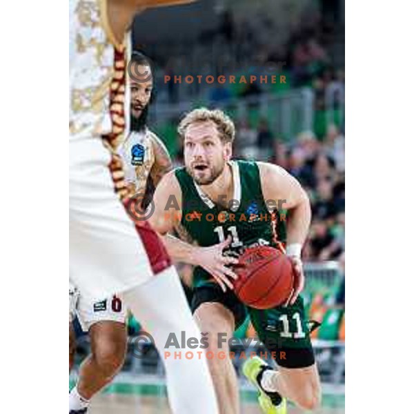 of Cedevita Olimpija during BKT EuroCup 2025-2026 basketball match between Cedevita Olimpija (SLO) and Reyer Venezia (ITA) in SRC Stozice, Ljubljana, Slovenia on November 12, 2025