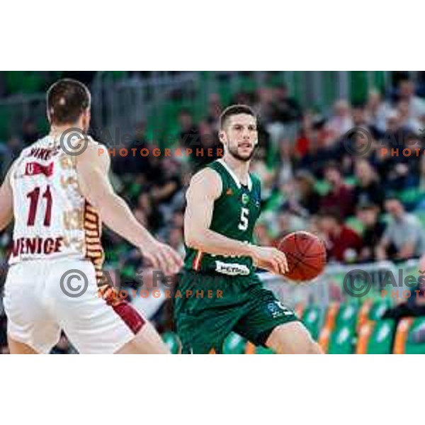 of Cedevita Olimpija during BKT EuroCup 2025-2026 basketball match between Cedevita Olimpija (SLO) and Reyer Venezia (ITA) in SRC Stozice, Ljubljana, Slovenia on November 12, 2025