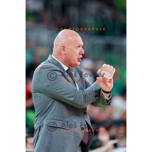 of Cedevita Olimpija during BKT EuroCup 2025-2026 basketball match between Cedevita Olimpija (SLO) and Reyer Venezia (ITA) in SRC Stozice, Ljubljana, Slovenia on November 12, 2025