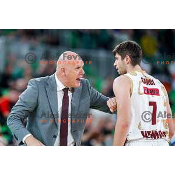 of Cedevita Olimpija during BKT EuroCup 2025-2026 basketball match between Cedevita Olimpija (SLO) and Reyer Venezia (ITA) in SRC Stozice, Ljubljana, Slovenia on November 12, 2025