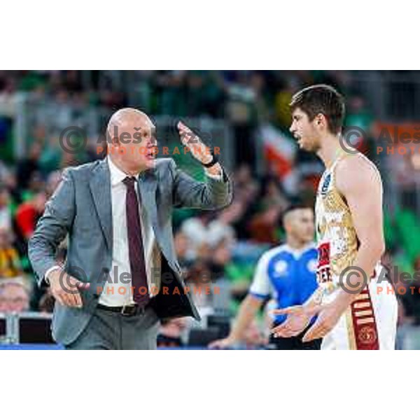 of Cedevita Olimpija during BKT EuroCup 2025-2026 basketball match between Cedevita Olimpija (SLO) and Reyer Venezia (ITA) in SRC Stozice, Ljubljana, Slovenia on November 12, 2025