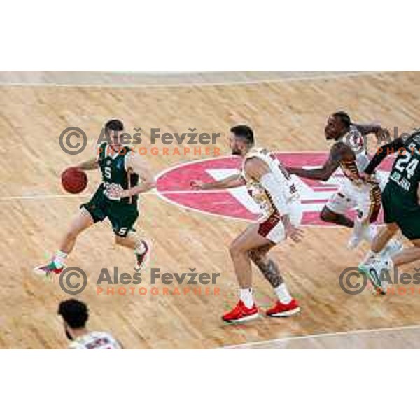 of Cedevita Olimpija during BKT EuroCup 2025-2026 basketball match between Cedevita Olimpija (SLO) and Reyer Venezia (ITA) in SRC Stozice, Ljubljana, Slovenia on November 12, 2025