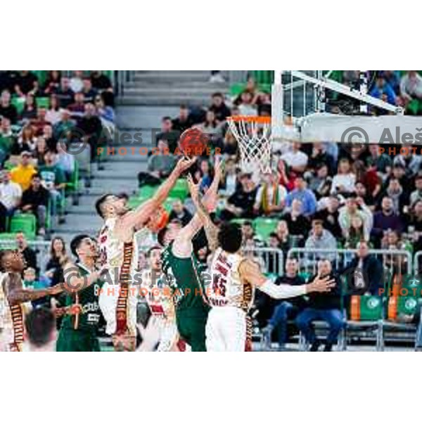 of Cedevita Olimpija during BKT EuroCup 2025-2026 basketball match between Cedevita Olimpija (SLO) and Reyer Venezia (ITA) in SRC Stozice, Ljubljana, Slovenia on November 12, 2025