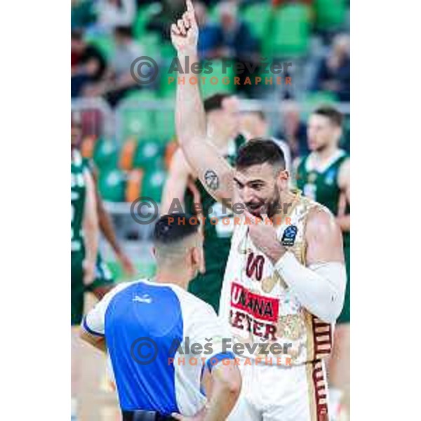 of Cedevita Olimpija during BKT EuroCup 2025-2026 basketball match between Cedevita Olimpija (SLO) and Reyer Venezia (ITA) in SRC Stozice, Ljubljana, Slovenia on November 12, 2025