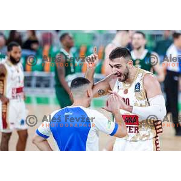 of Cedevita Olimpija during BKT EuroCup 2025-2026 basketball match between Cedevita Olimpija (SLO) and Reyer Venezia (ITA) in SRC Stozice, Ljubljana, Slovenia on November 12, 2025