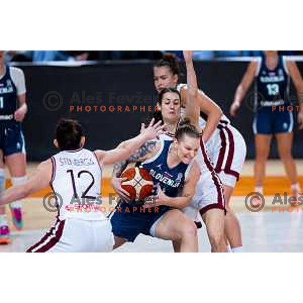 Lea Debeljak of Slovenia in action during FIBA Women\'s EuroBasket Qualifiers basketball match between Slovenia and Latvia in Kodeljevo Hall, Ljubljana, Slovenia on November 12, 2025. Photo: Filip Barbalic