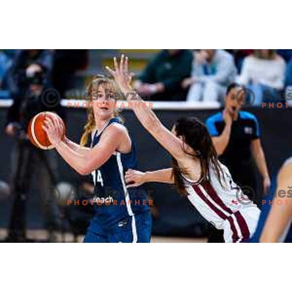 Tjasa Turnsek of Slovenia in action during FIBA Women\'s EuroBasket Qualifiers basketball match between Slovenia and Latvia in Kodeljevo Hall, Ljubljana, Slovenia on November 12, 2025. Photo: Filip Barbalic