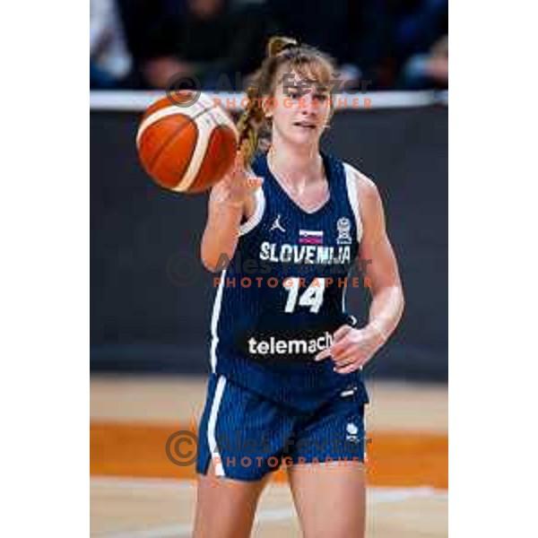 Tjasa Turnsek of Slovenia in action during FIBA Women\'s EuroBasket Qualifiers basketball match between Slovenia and Latvia in Kodeljevo Hall, Ljubljana, Slovenia on November 12, 2025. Photo: Filip Barbalic