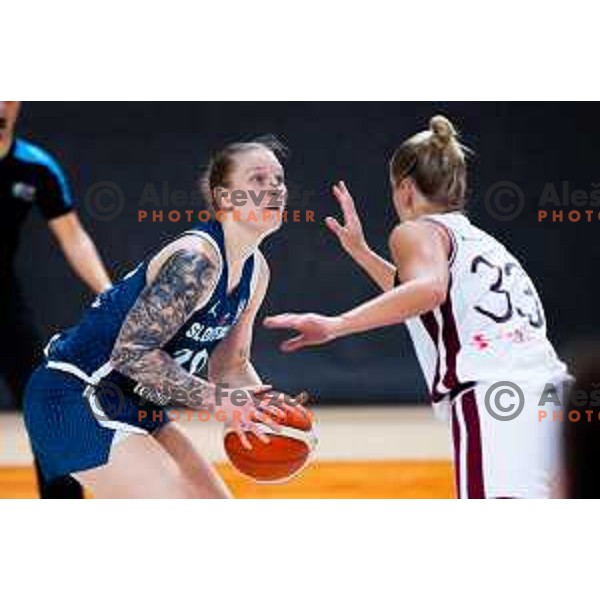 Lea Debeljak of Slovenia in action during FIBA Women\'s EuroBasket Qualifiers basketball match between Slovenia and Latvia in Kodeljevo Hall, Ljubljana, Slovenia on November 12, 2025. Photo: Filip Barbalic
