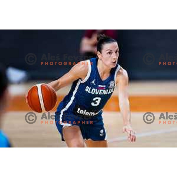 Teja Oblak of Slovenia in action during FIBA Women\'s EuroBasket Qualifiers basketball match between Slovenia and Latvia in Kodeljevo Hall, Ljubljana, Slovenia on November 12, 2025. Photo: Filip Barbalic