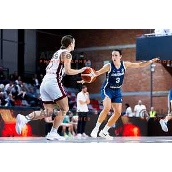Teja Oblak of Slovenia in action during FIBA Women\'s EuroBasket Qualifiers basketball match between Slovenia and Latvia in Kodeljevo Hall, Ljubljana, Slovenia on November 12, 2025. Photo: Filip Barbalic