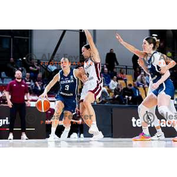 Teja Oblak of Slovenia in action during FIBA Women\'s EuroBasket Qualifiers basketball match between Slovenia and Latvia in Kodeljevo Hall, Ljubljana, Slovenia on November 12, 2025. Photo: Filip Barbalic