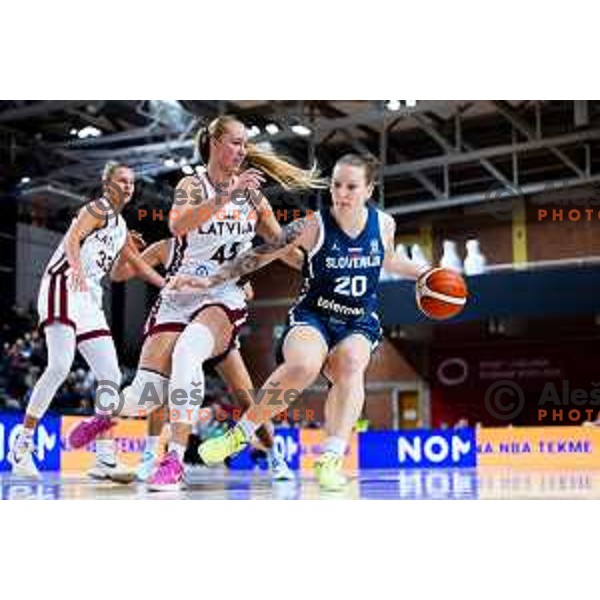 Lea Debeljak of Slovenia in action during FIBA Women\'s EuroBasket Qualifiers basketball match between Slovenia and Latvia in Kodeljevo Hall, Ljubljana, Slovenia on November 12, 2025. Photo: Filip Barbalic