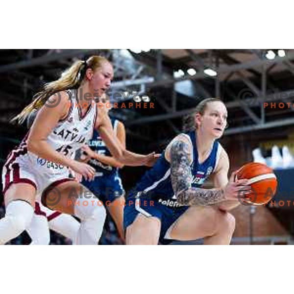 Lea Debeljak of Slovenia in action during FIBA Women\'s EuroBasket Qualifiers basketball match between Slovenia and Latvia in Kodeljevo Hall, Ljubljana, Slovenia on November 12, 2025. Photo: Filip Barbalic