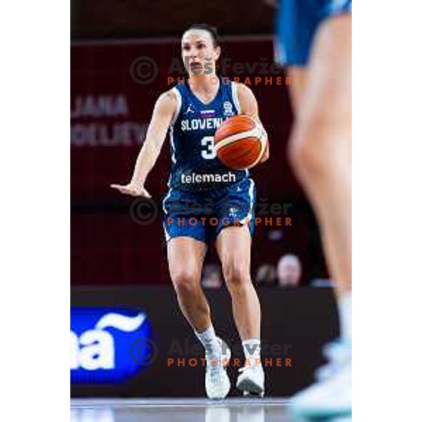 Teja Oblak of Slovenia in action during FIBA Women\'s EuroBasket Qualifiers basketball match between Slovenia and Latvia in Kodeljevo Hall, Ljubljana, Slovenia on November 12, 2025. Photo: Filip Barbalic