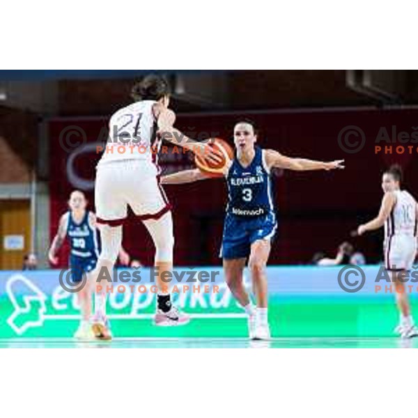 Teja Oblak of Slovenia in action during FIBA Women\'s EuroBasket Qualifiers basketball match between Slovenia and Latvia in Kodeljevo Hall, Ljubljana, Slovenia on November 12, 2025. Photo: Filip Barbalic